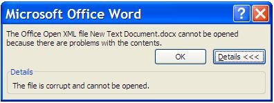 word for mac the open xml file cannot be opened
